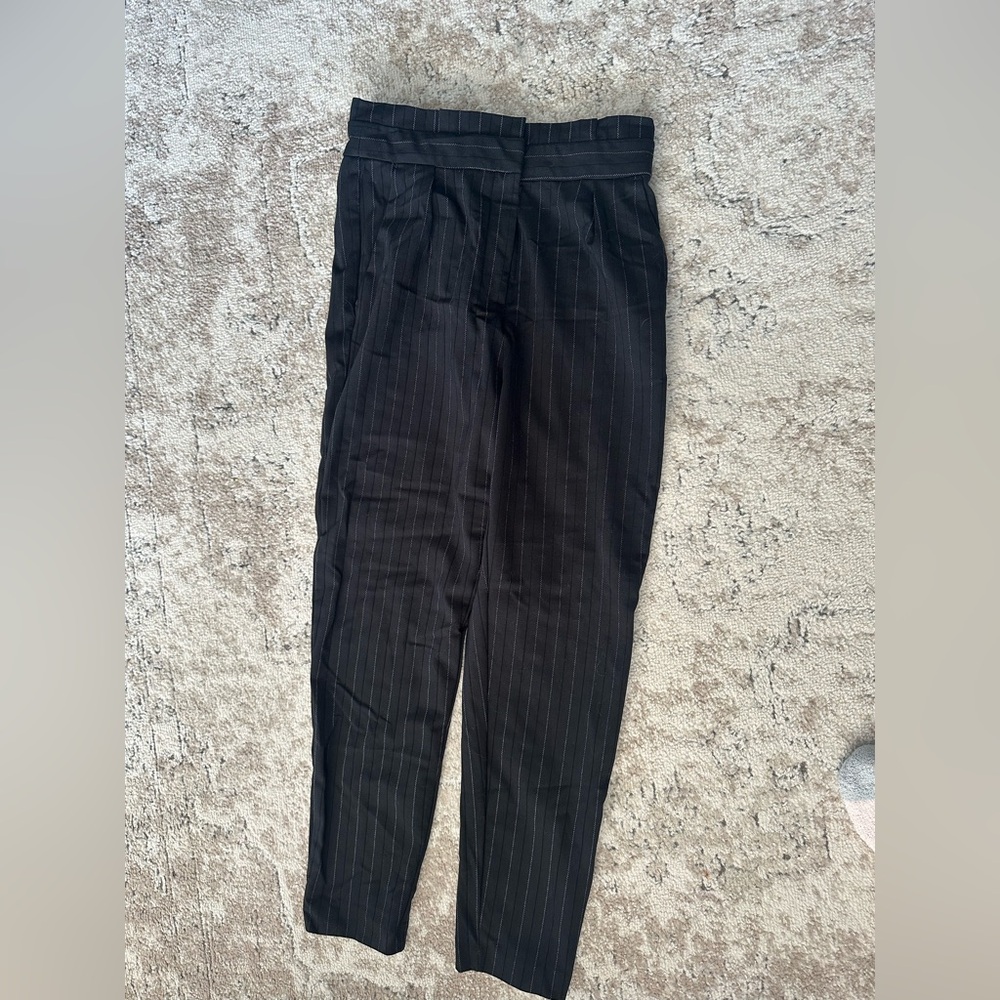 Women’s High Rise Black Pinstripe Pants